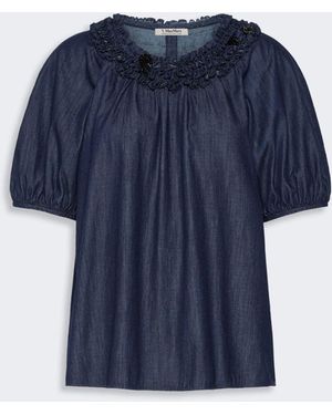 Max Mara Cotton Denim Blouse - Blue