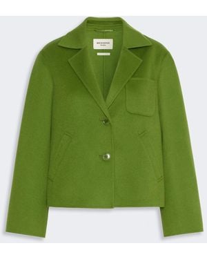 Max Mara Double Wool Cropped Jacket - Green