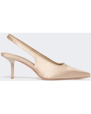 Max Mara Viscose And Silk Satin Slingbacks - White