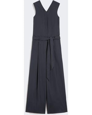 Max Mara Cotton Poplin Jumpsuit - Blue