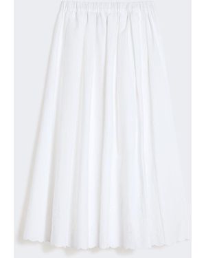 Max Mara Cotton And Linen Canvas Skirt - White