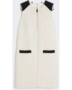 Max Mara Short Cotton And Linen Dress - Natural