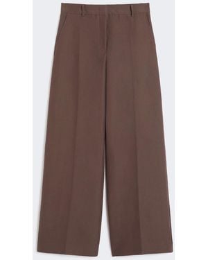 Max Mara Technical Cotton Palazzo Pants - Brown