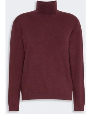 Max Mara Wool And Silk Knit Turtleneck - Red