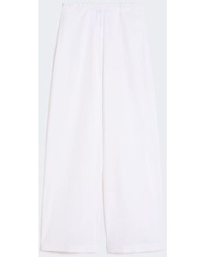 Max Mara Linen And Viscose Canvas Pants - White
