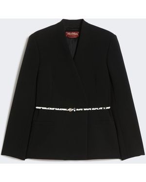 Max Mara Double-Breasted Cady Jacket With Belt - Black