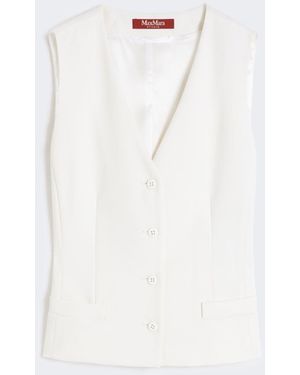 Max Mara Wool Crepe Gilet - White