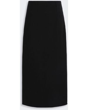 Max Mara Slim Stretch Wool Skirt - Black
