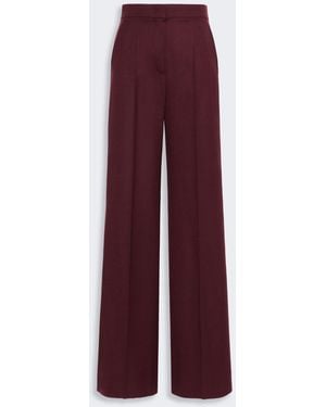 Max Mara High-Waisted Wool Pants - Purple