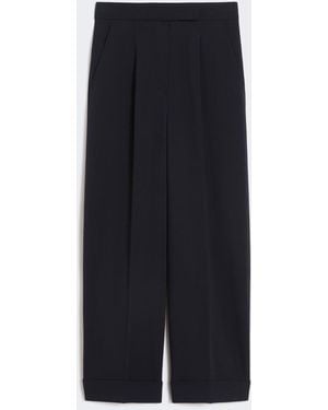 Max Mara High-Waisted Wool Pants - Blue