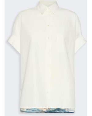 Max Mara Printed Cotton And Silk Shirt - White