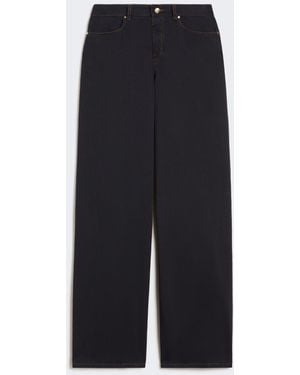 Max Mara Cotton Satin Baggy Pants - Blue