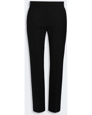 Max Mara Slim Double Woolen Cloth Pants - Black