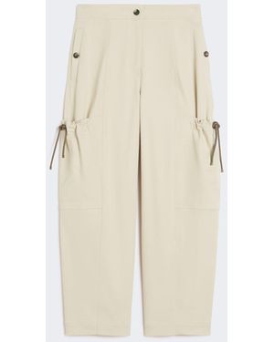 Max Mara Stretch Cotton Cargo Pants - Natural