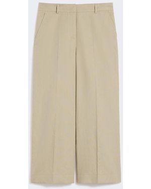 Max Mara Cotton And Linen Canvas Pants - Natural