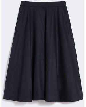 Max Mara Wool Flannel Skirt - Blue