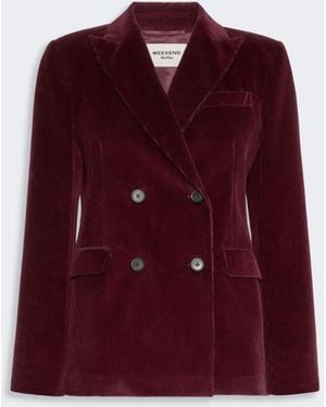 Max Mara Cotton Corduroy Velvet Blazer - Purple