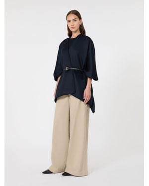 Max Mara Double Wool Broadcloth Cloak - Blue