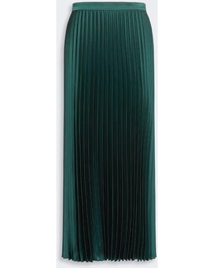 Max Mara Pleated Satin Skirt - Green