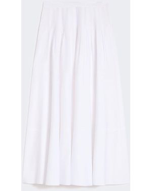 Max Mara Long Cotton Poplin Skirt - White