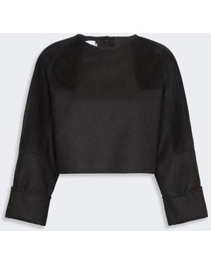 Max Mara Wool Flannel Blouse - Black