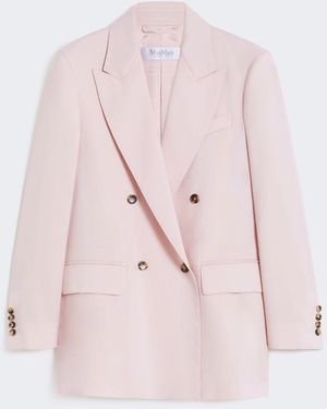 Max Mara Double-Breasted Wool, Mohair And Silk Blazer - Pink