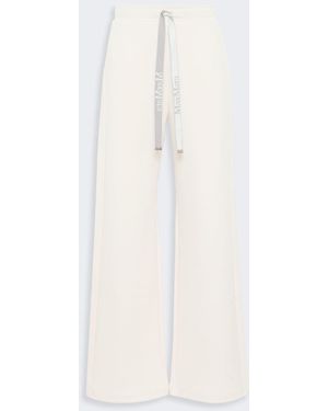Max Mara Double Jersey Wide-Leg Pants - White