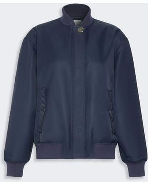 Max Mara Oversized Water-Repellent Fabric Bomber Jacket - Blue