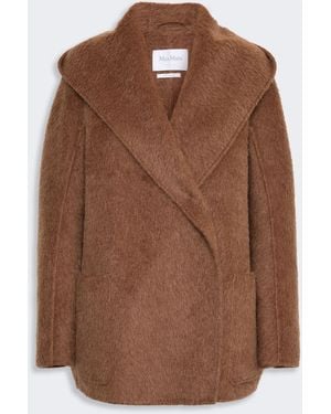 Max Mara Short Camel And Mohair Coat - Brown