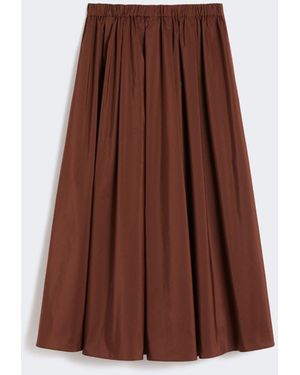 Max Mara Long Taffeta Skirt - Brown