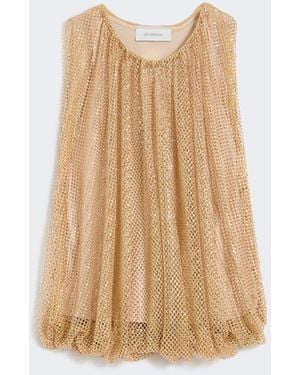 Max Mara Mesh Top With Crystals - White