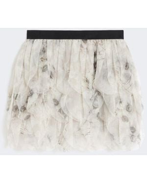 Max Mara Short Skirt With Petals - White