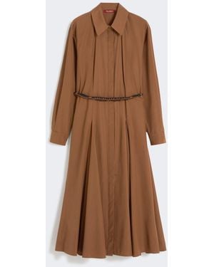 Max Mara Long Poplin Shirt Dress - Brown