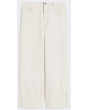 Max Mara Cotton Bull Pants With Turn-Ups - White