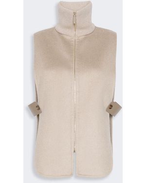 Max Mara Sleeveless Cashmere Cape - White