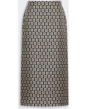 Max Mara Printed Silk Twill Skirt - Multicolor