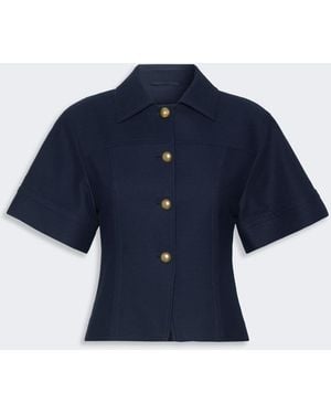 Max Mara Slim-Fit Cotton Jersey Jacket - Blue