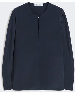 Max Mara Silk Crêpe De Chine Blouse - Blue