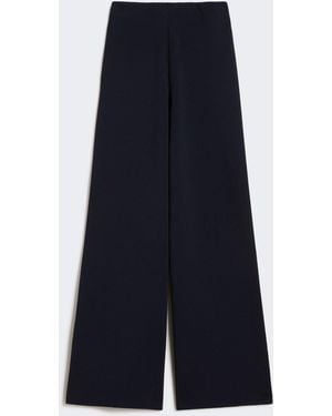 Max Mara Viscose Crêpe Knit Pants - Blue