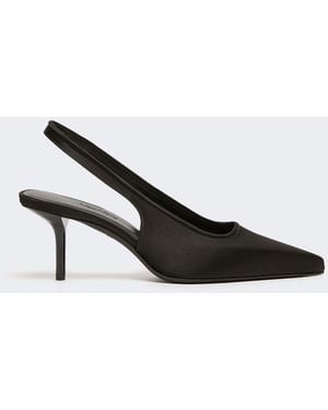 Max Mara Viscose And Silk Satin Slingbacks - White