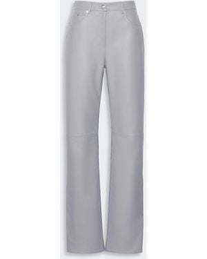 Max Mara Leather And Suede 5-Pocket Pants - Gray