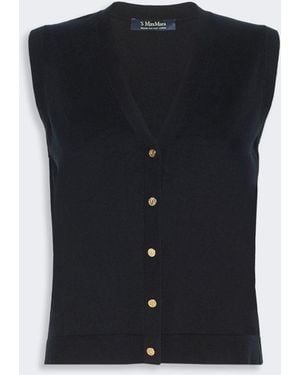 Max Mara Cotton, Silk And Cashmere Yarn Gilet - Black