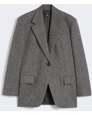 Max Mara Oversize Wool Blazer - Gray
