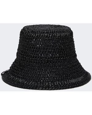Max Mara Crochet Viscose Hat - Black