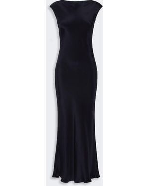 Max Mara Slim-Fit Silk Crepe De Chine Dress - Blue