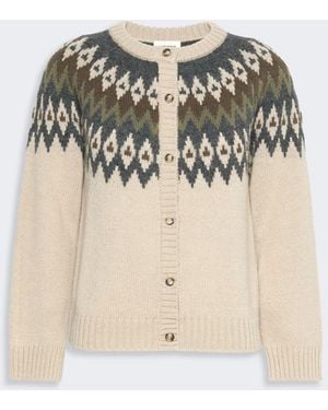 Max Mara Alpaca And Wool Blend Cardigan - Natural