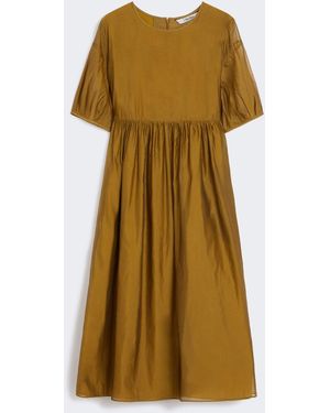 Max Mara Silk-Blend Organza Dress - Natural