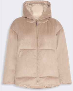 Max Mara Reversible Cashmere Puffer Jacket - Natural