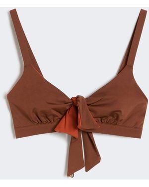 Max Mara Reversible Double Jersey Bikini Top - Brown