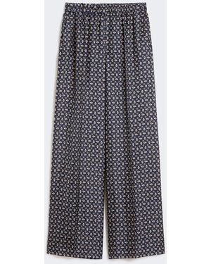 Max Mara Printed Silk Pants - Gray